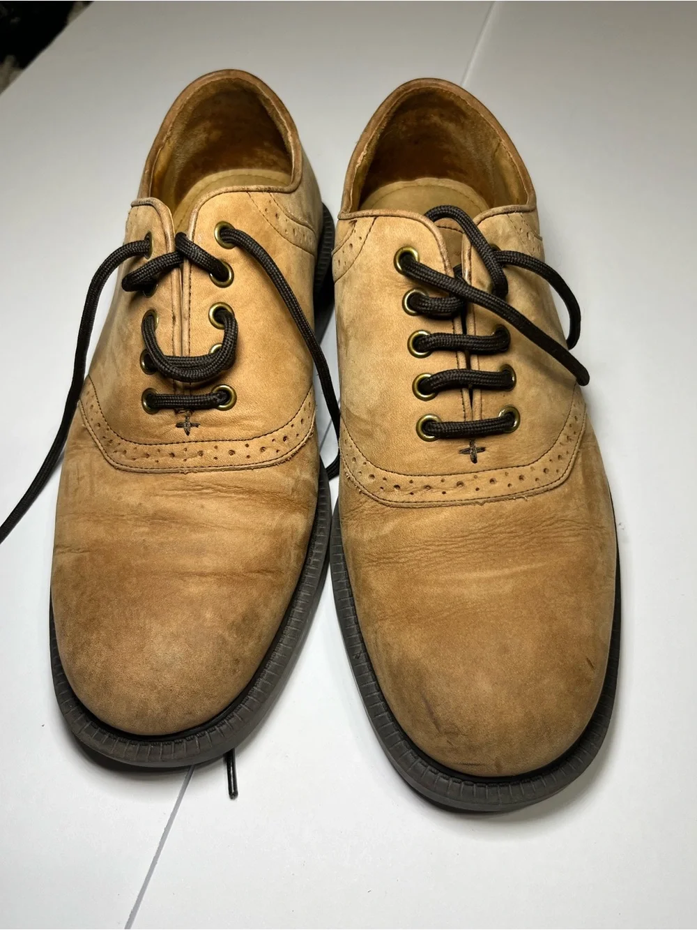 Classic Tan Leather Wingtip Derbys for Men